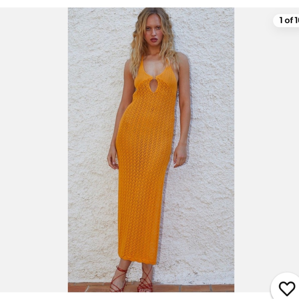 Milk it yellow crochet dress. Size 16